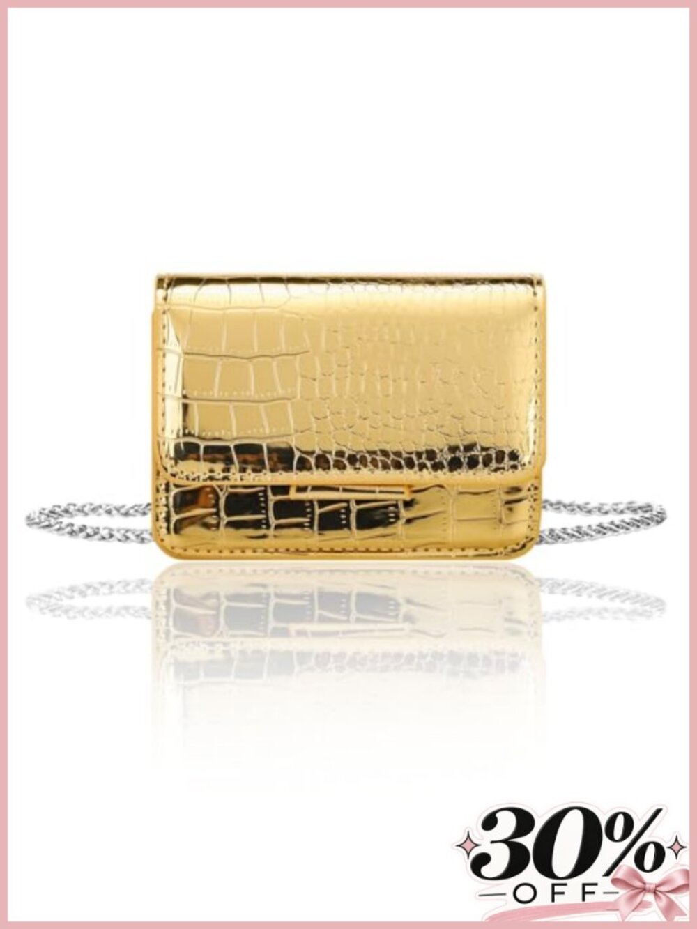 Mini Crossbody Bag PU Leather Small Evening Purse Chain Strap Clutch